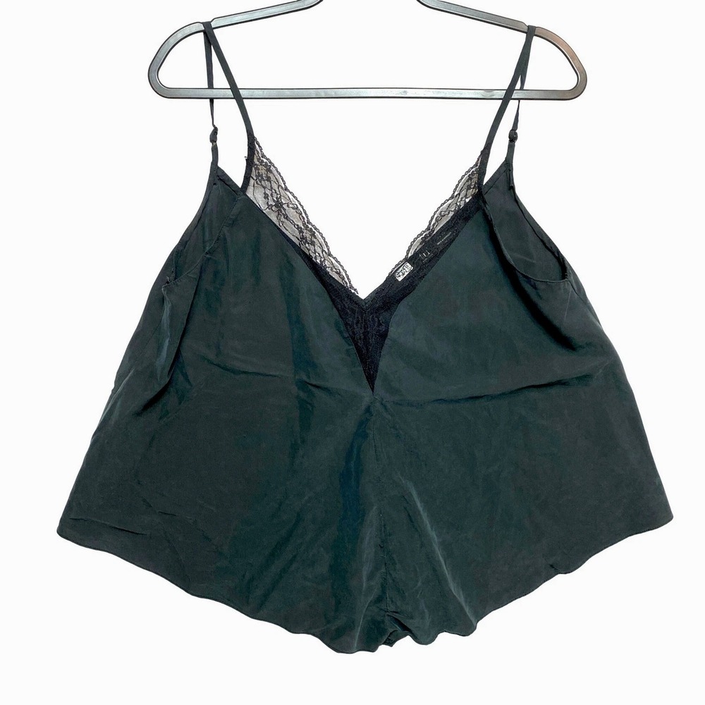 ZARA TRF Collection Cami Womens Large Black Lace Trim Tank Top